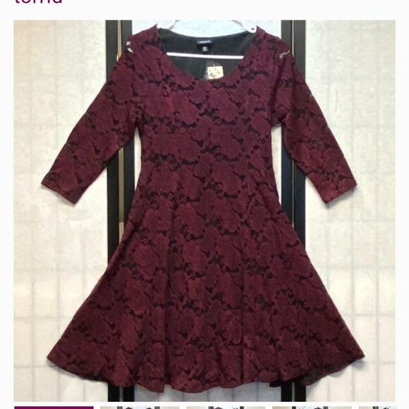 torrid Dresses & Skirts - Romantic Lace Dark Red and Black Roses dress